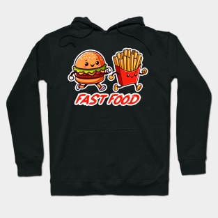 Fast Food Hamburger and French Fries Hoodie